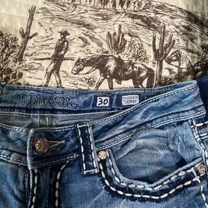 Miss Me Distressed Blue Jeans